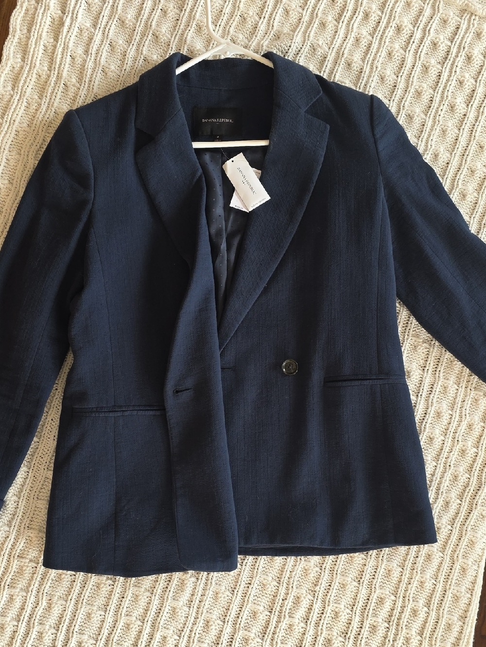 NWT BANANA REPUBLIC navy linen blazer Small, 2